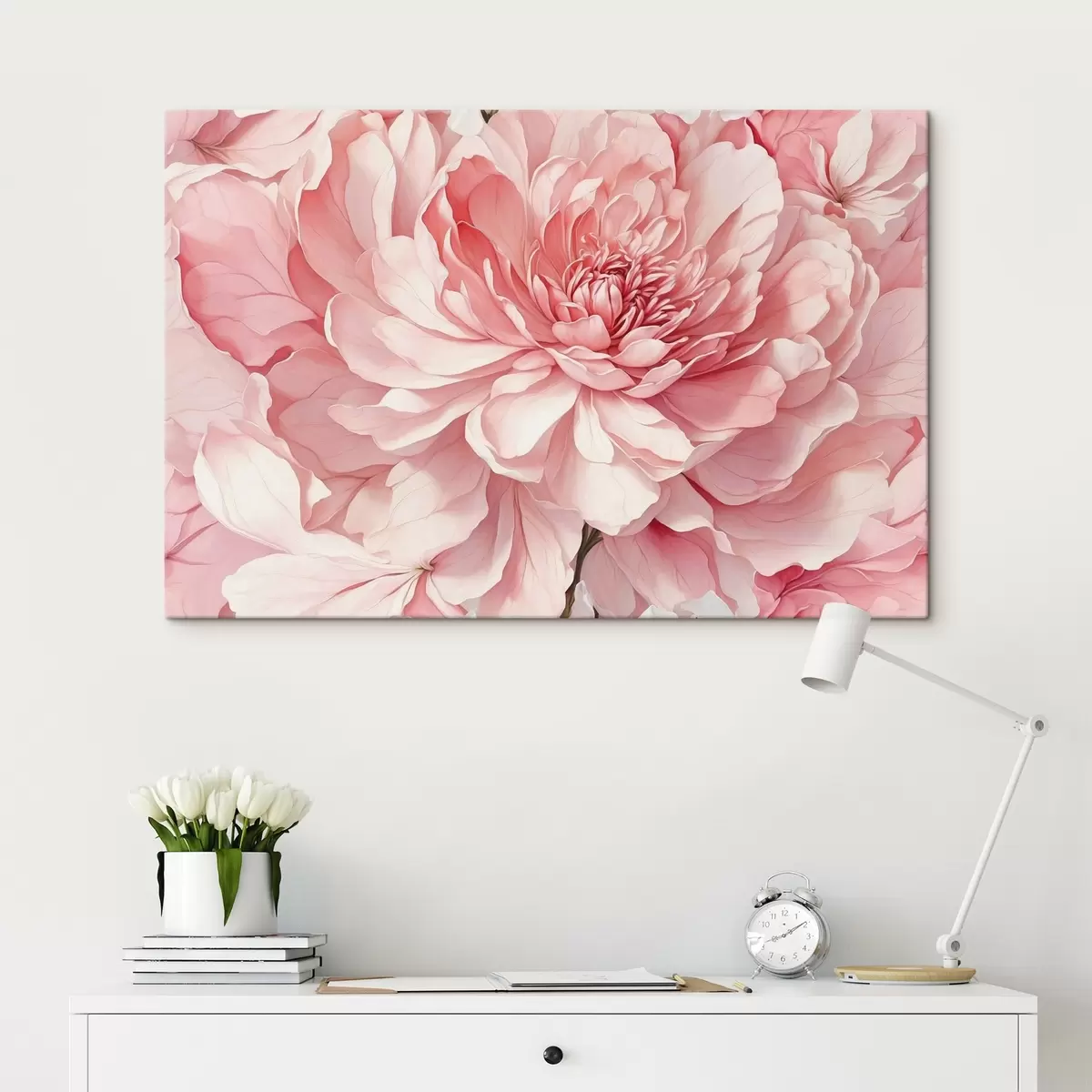 carta da parati Peonia rosa in primo piano con luci soffuse nr. s44891