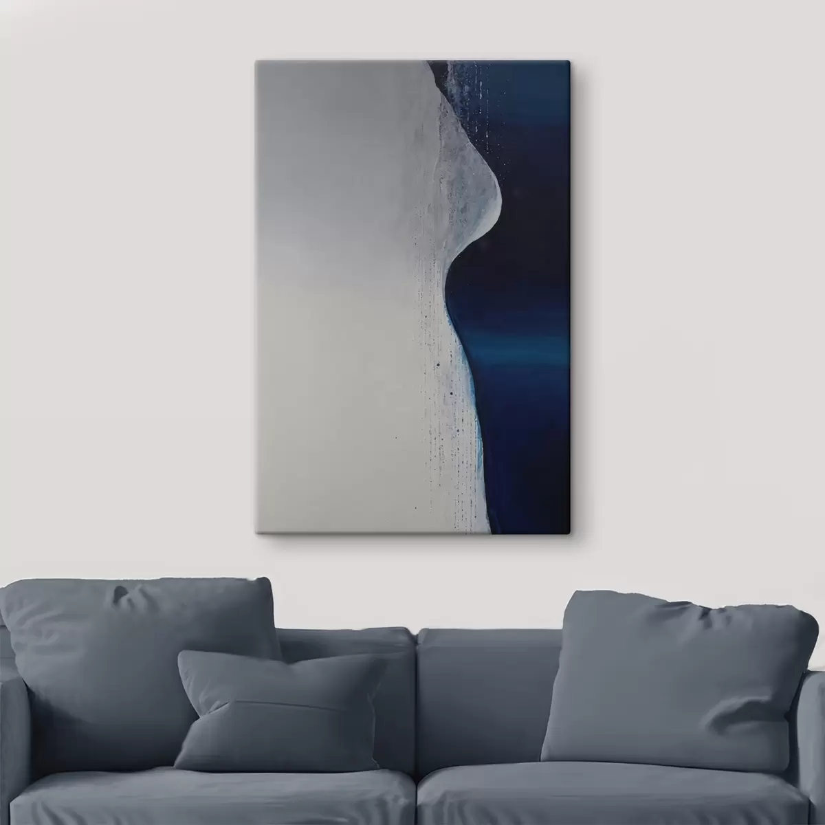 carta da parati Astrazione a forma di onda con tavolozza bianca e blu tavolozza blu nr. s44895