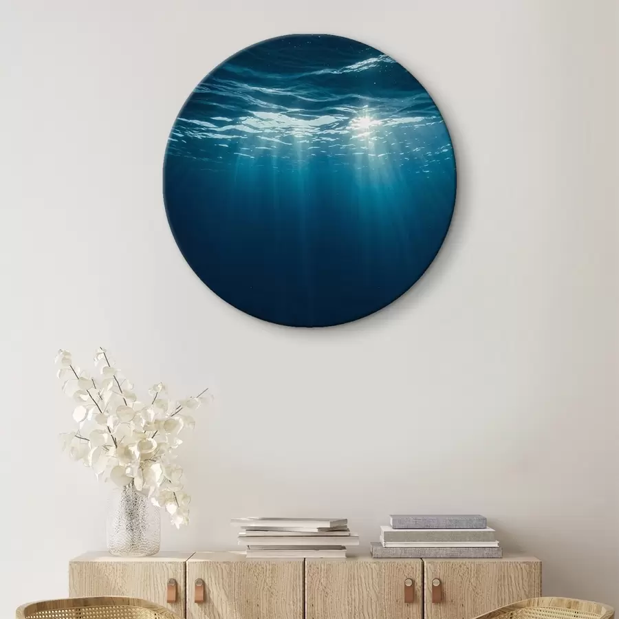 carta da parati Raggi di luce sott'acqua nell'oceano blu profondo nr. r44897