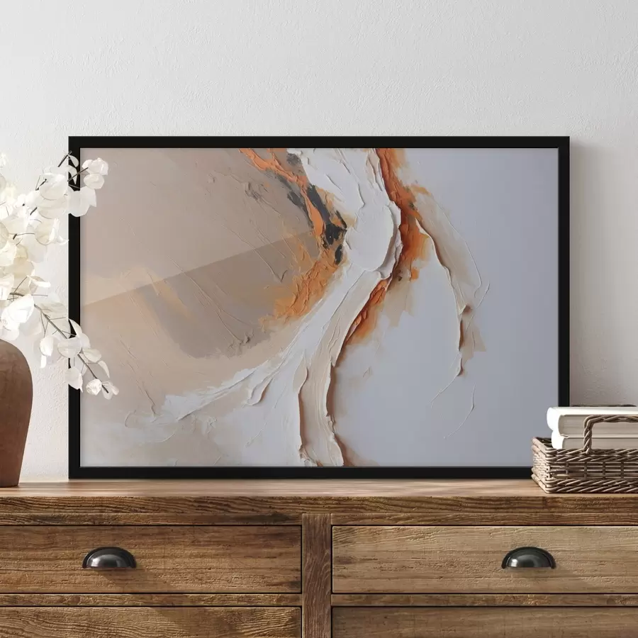 carta da parati Pastello tenue con accenti arancioni e pennellate morbide nr. f44874