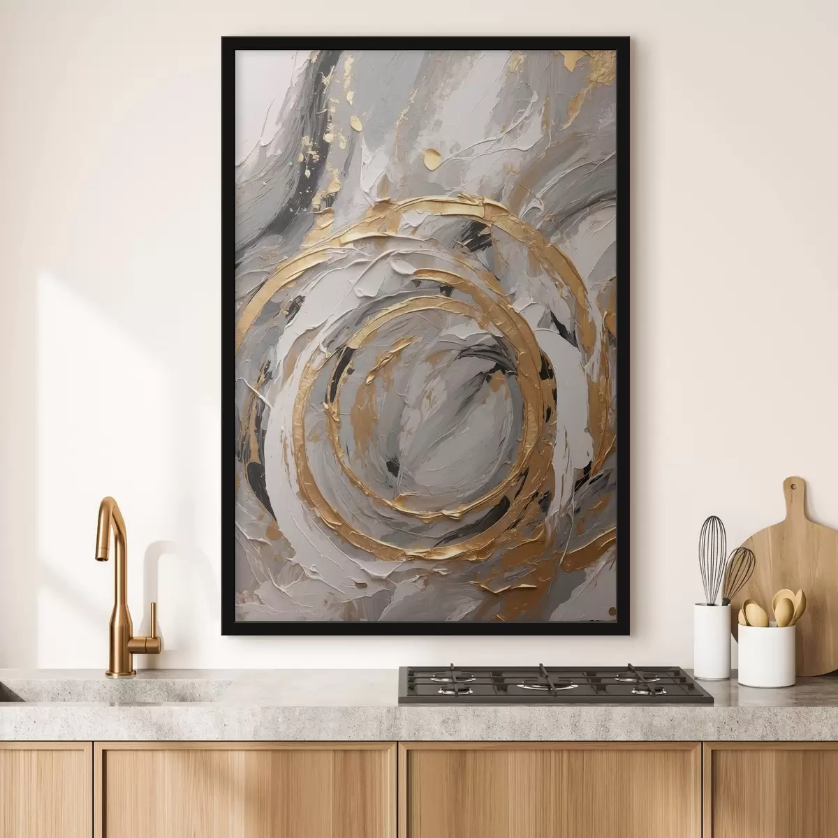 Poster Texture astratta con cerchi e pastelli f44876