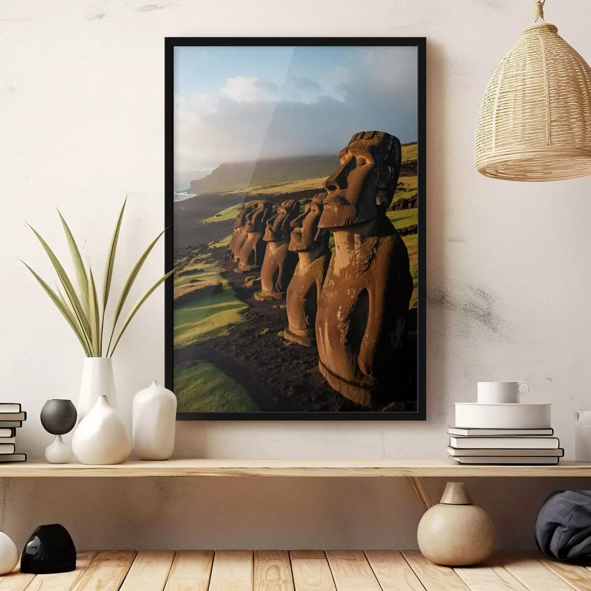 Poster Foglie verdi strutturate in macro con luce morbida f44899