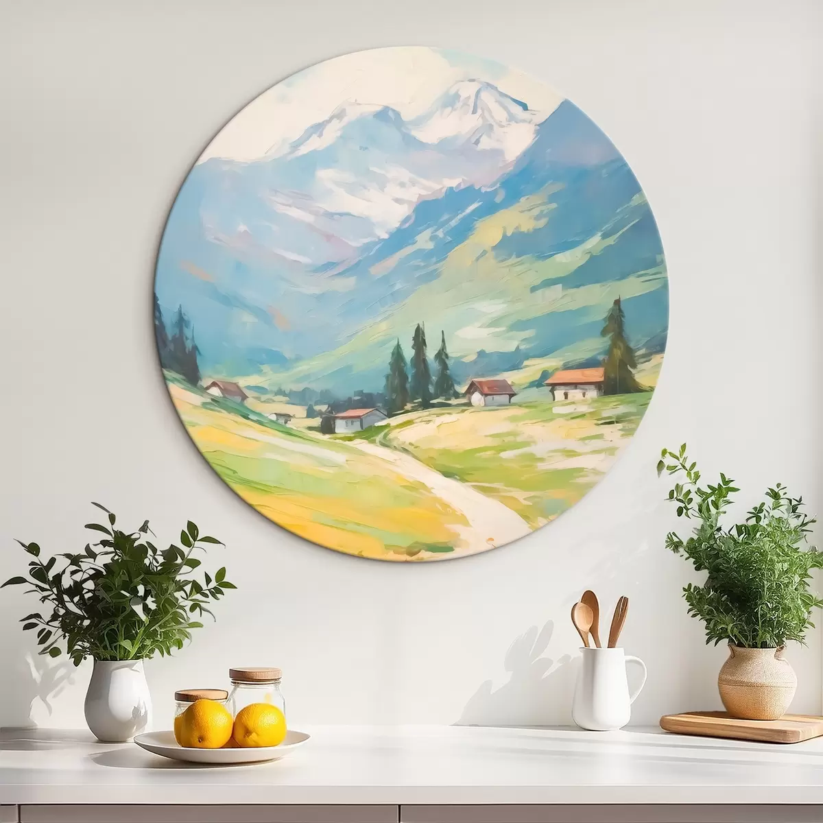 Quadri rotondi Paesaggio montano r44821