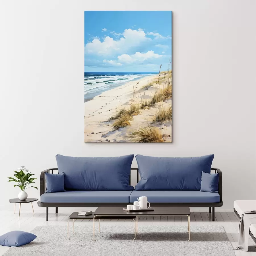 carta da parati Erba sulla costa sotto un cielo azzurro nr. s44917