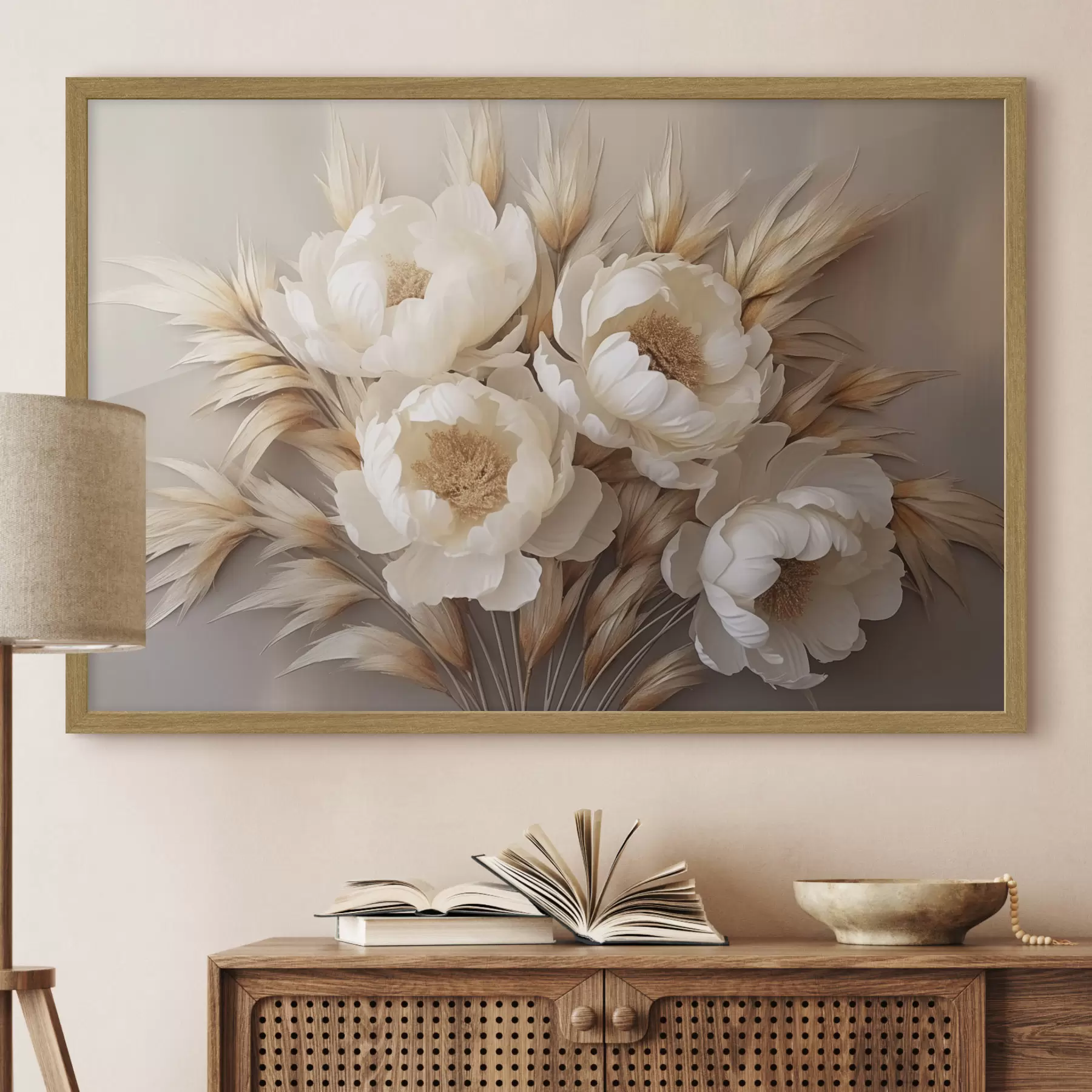 carta da parati Peonie con spighe nr. f44913