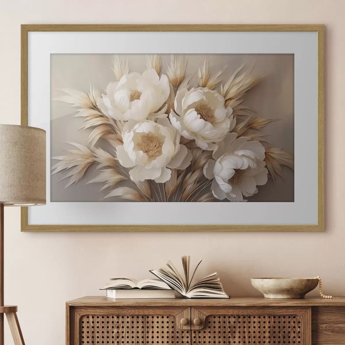 Poster Peonie con spighe f44913