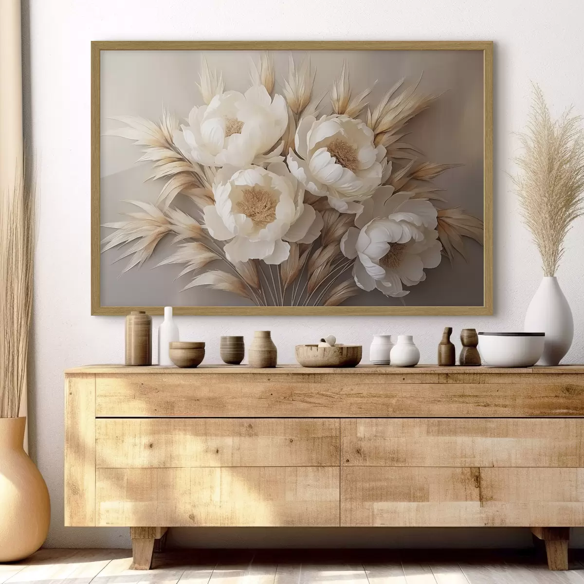 Poster Peonie con spighe f44913