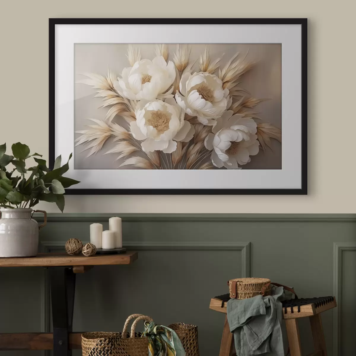 Poster Peonie con spighe f44913