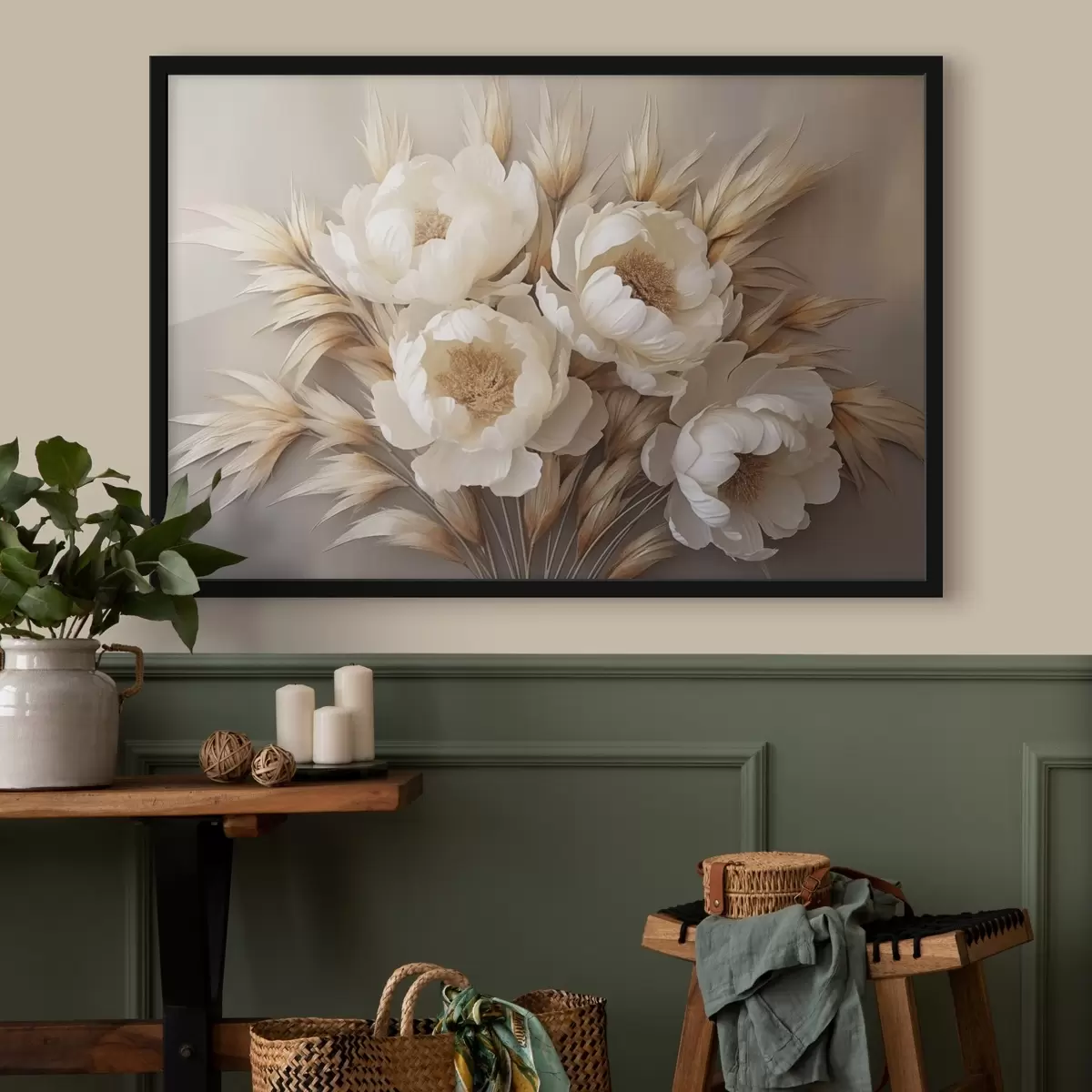 Poster Peonie con spighe f44913