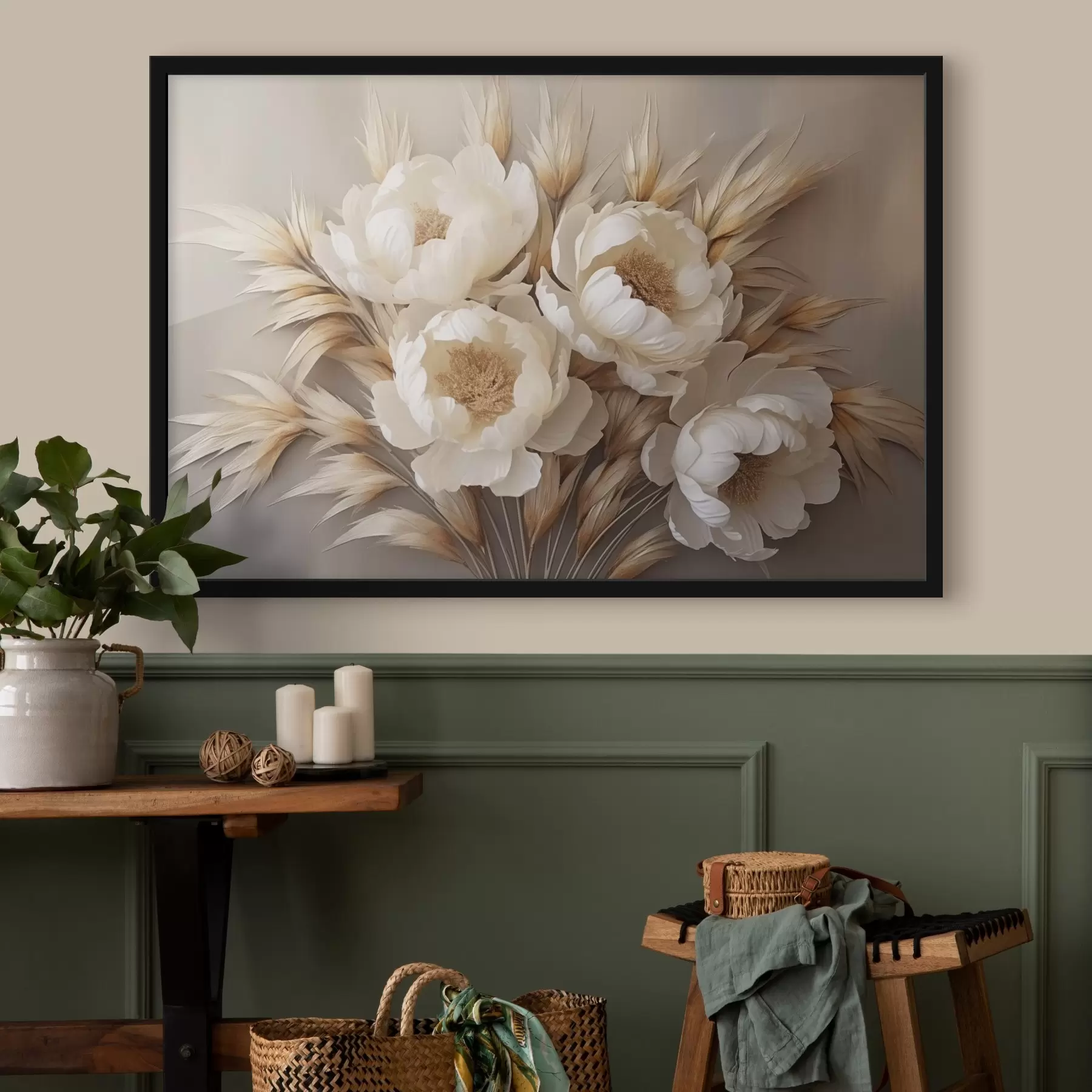 carta da parati Peonie con spighe nr. f44913