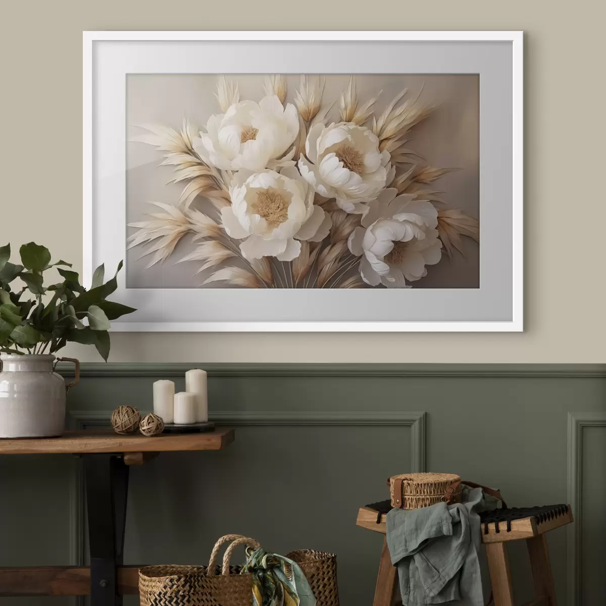 Poster Peonie con spighe f44913