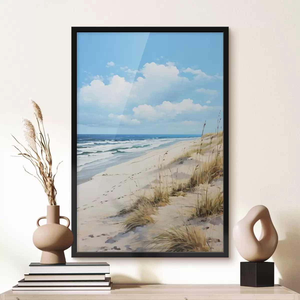 Poster Erba sulla costa sotto un cielo azzurro f44917