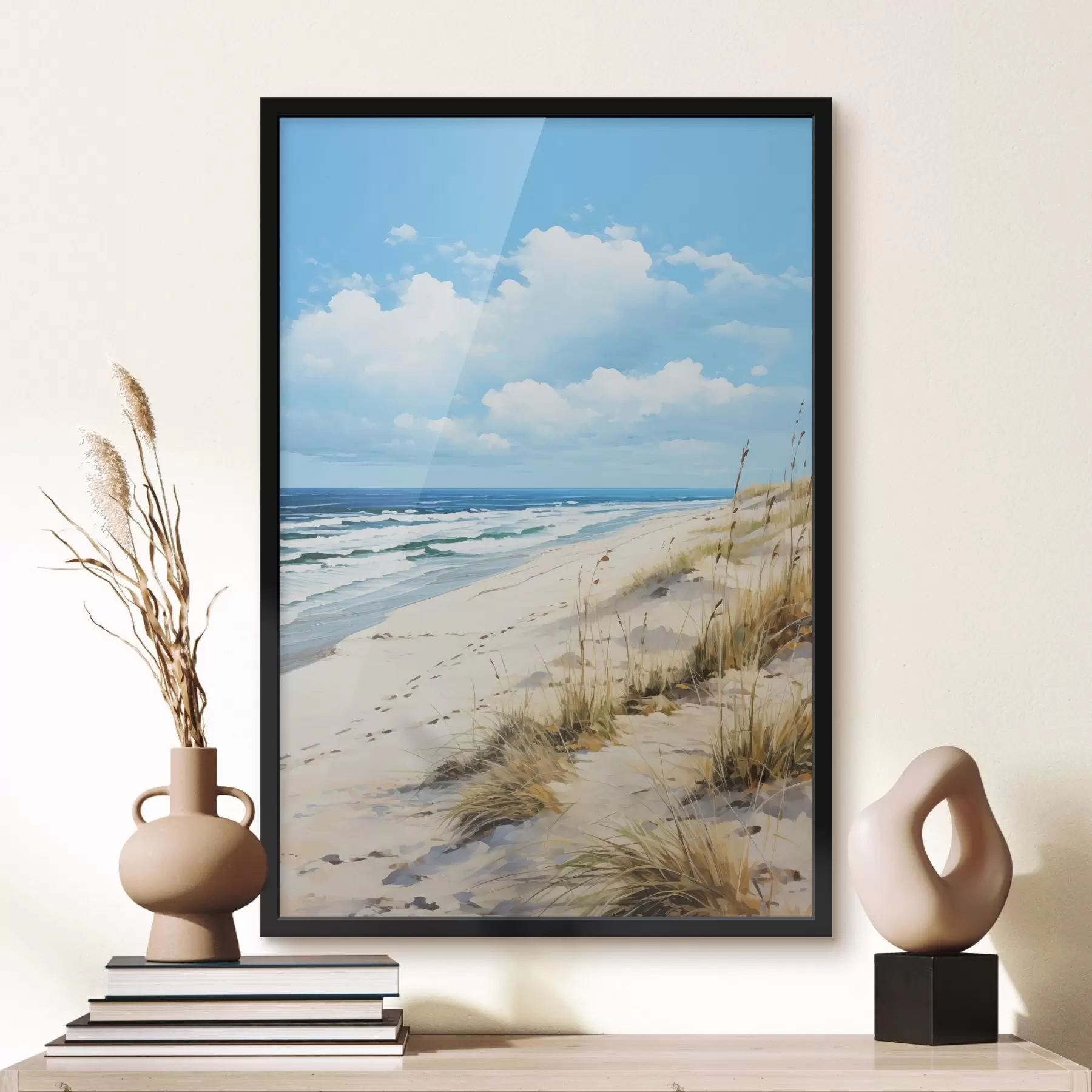 carta da parati Erba sulla costa sotto un cielo azzurro nr. f44917