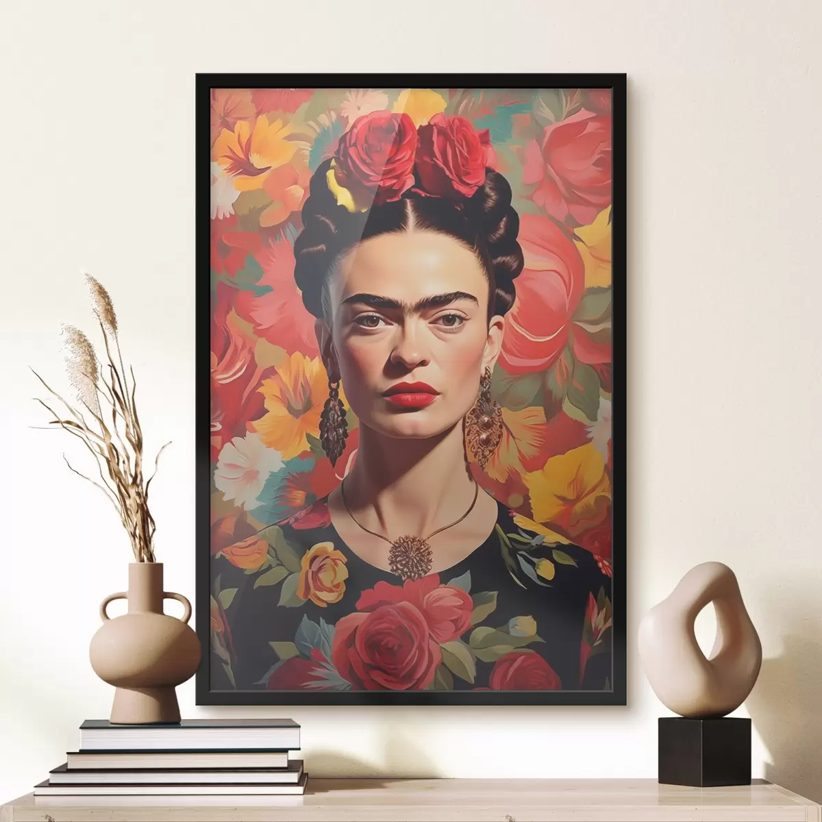 Poster Ritratto su sfondo di fiori f44920