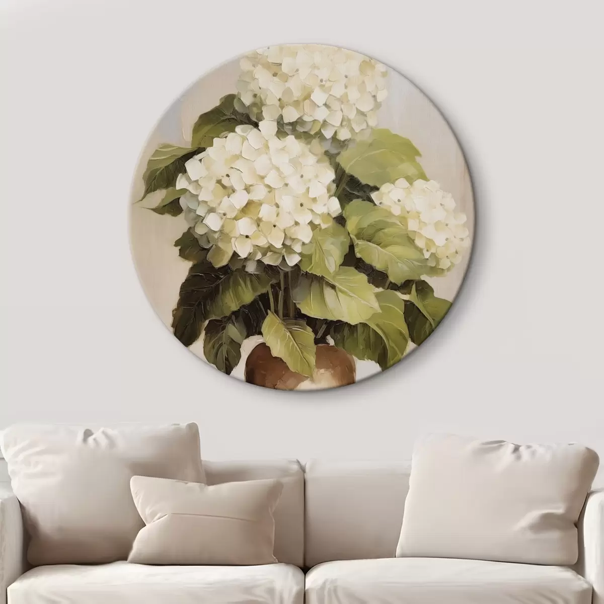 Quadri rotondi Ortensie in vaso r44907