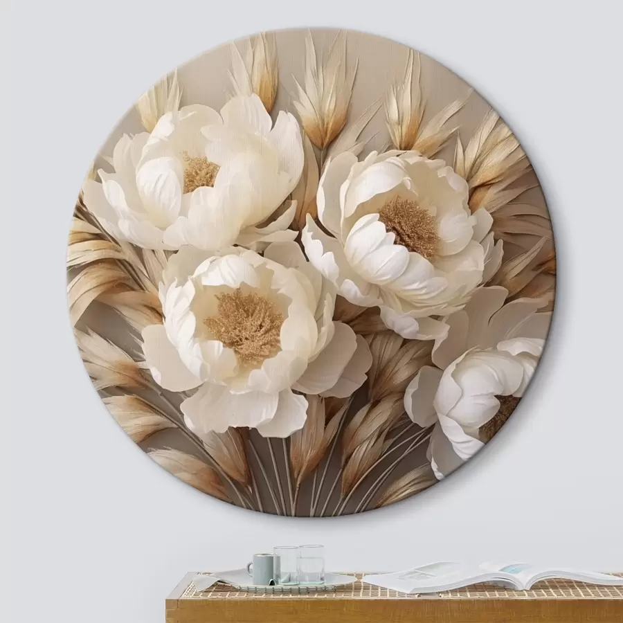 carta da parati Peonie con spighe nr. r44913