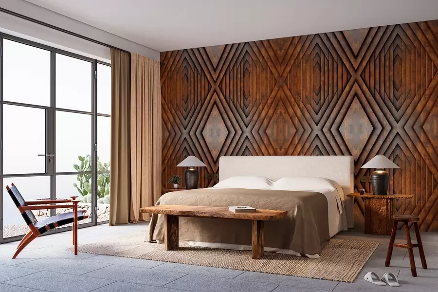 carta da parati imitazione di pannelli in legno nr. w04168v1