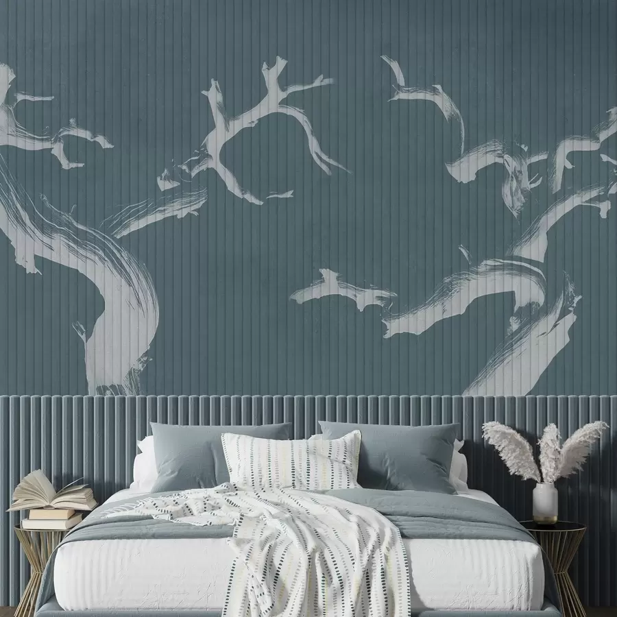 Carta da parati nature Sagome di alberi aggraziati 