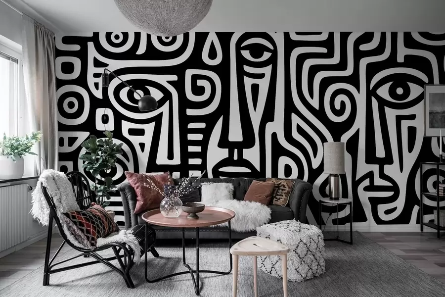 carta da parati Dettagli del viso stilizzati nr. w04186