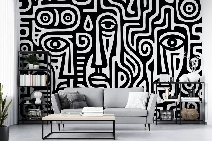 carta da parati Dettagli del viso stilizzati nr. w04186