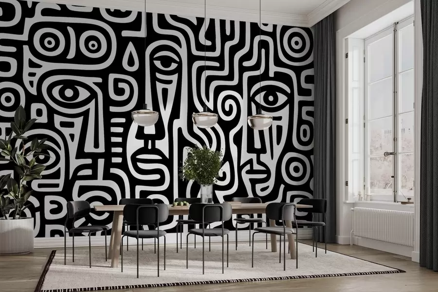 carta da parati Dettagli del viso stilizzati nr. w04186