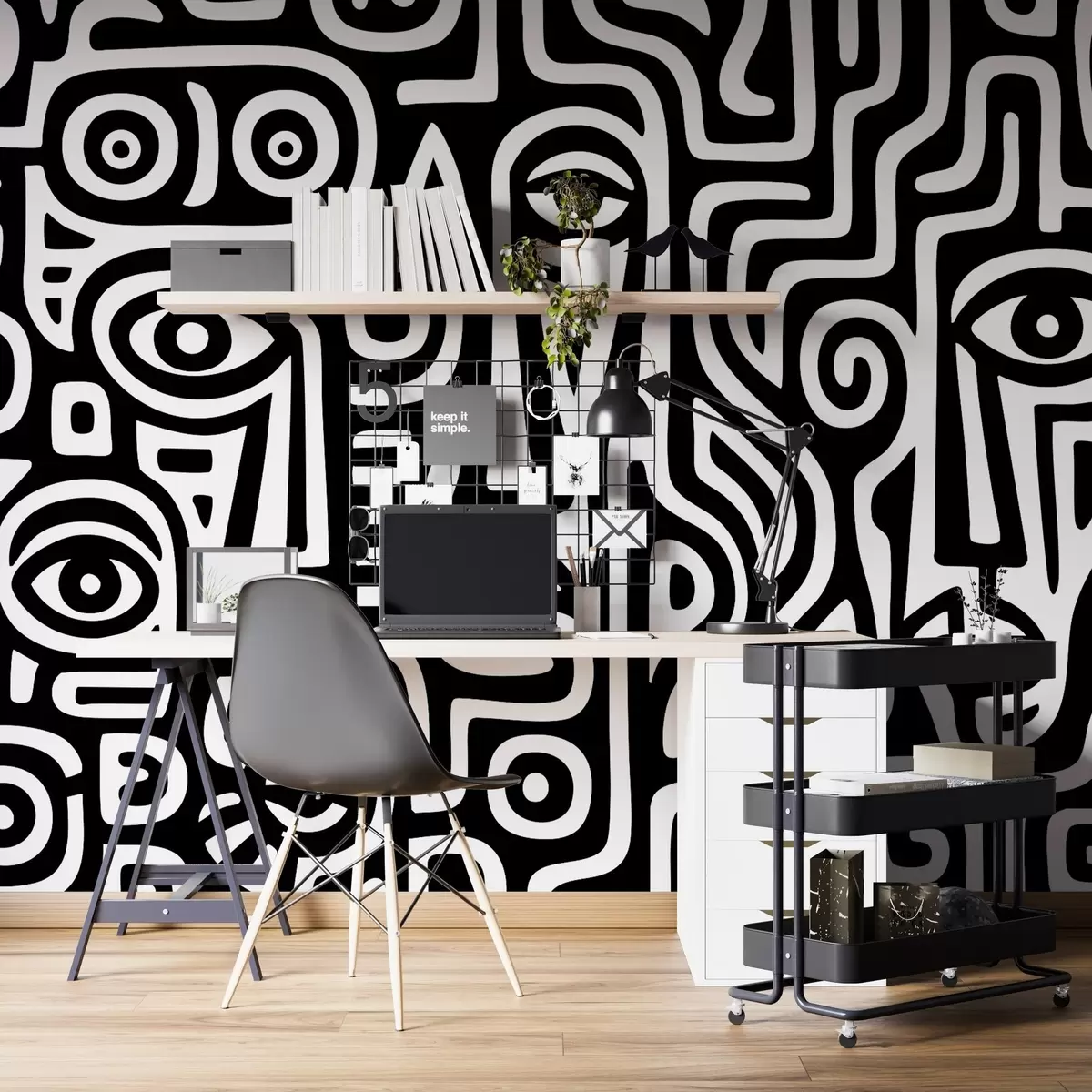 carta da parati Dettagli del viso stilizzati nr. w04186