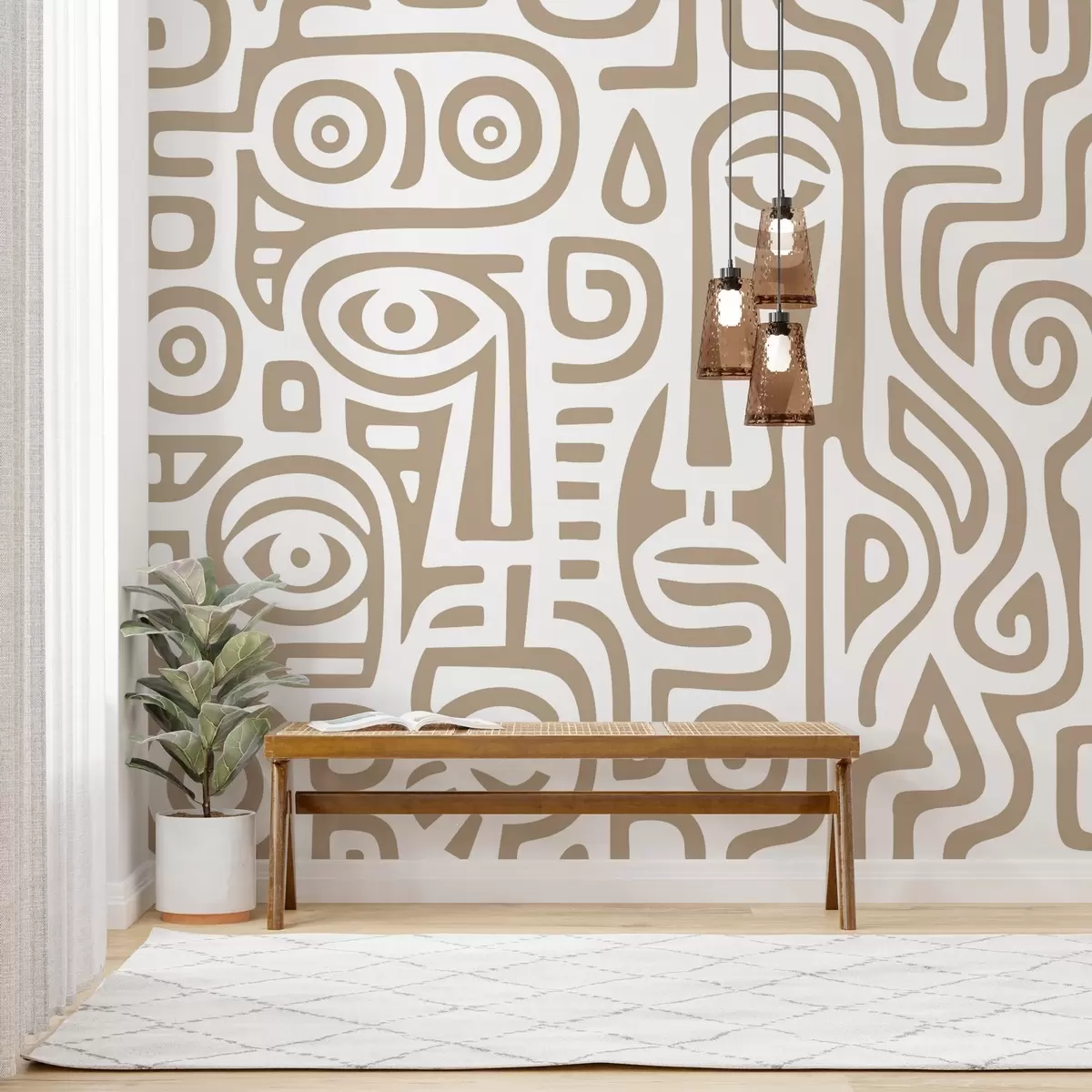 carta da parati Dettagli del viso stilizzati nr. w04186v2