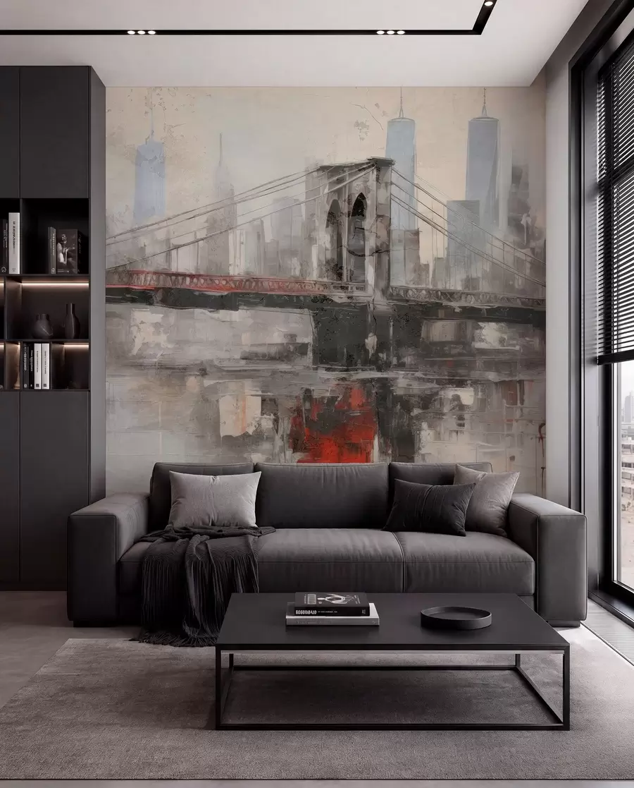 Carta da parati con la vista di città Loftscape urbano 
