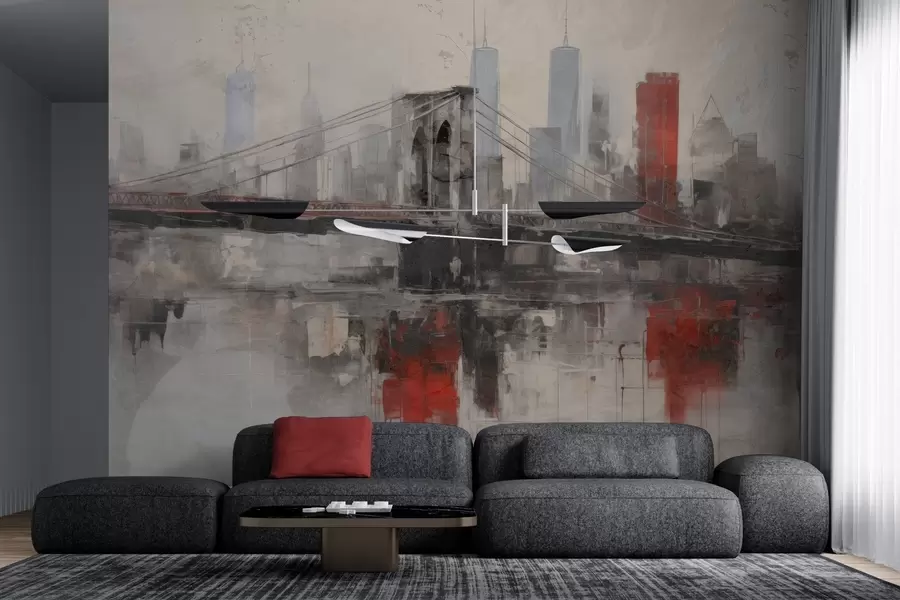 Carta da parati con la vista di città Loftscape urbano 