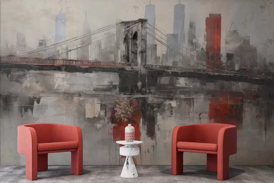 Carta da parati con la vista di città Loftscape urbano 