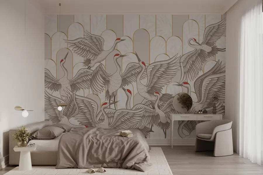 carta da parati Uccelli e archi d'epoca nr. w04193