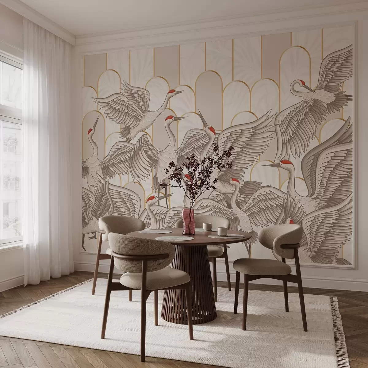 carta da parati Uccelli e archi d'epoca nr. w04193