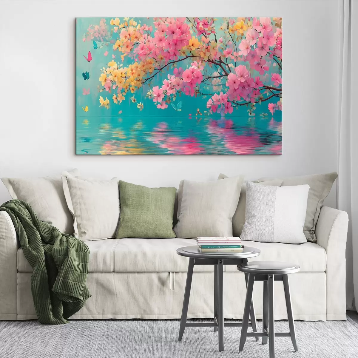 carta da parati Ramo fiorito sull'acqua in stile acquerello nr. s44844