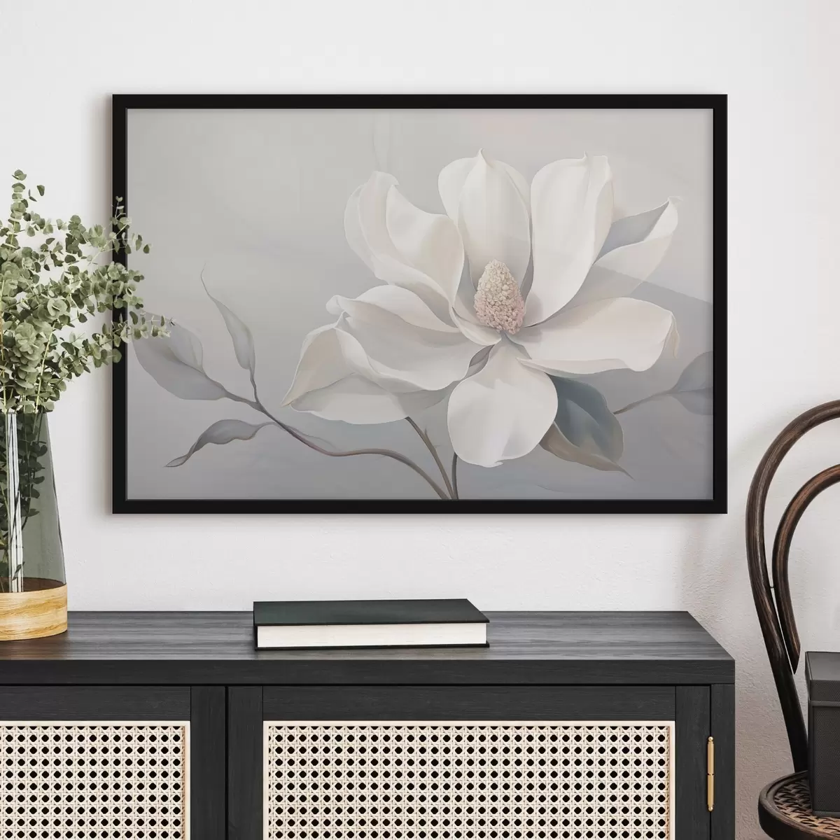 Poster Fiore bianco in fiore in tonalità pastello f44839