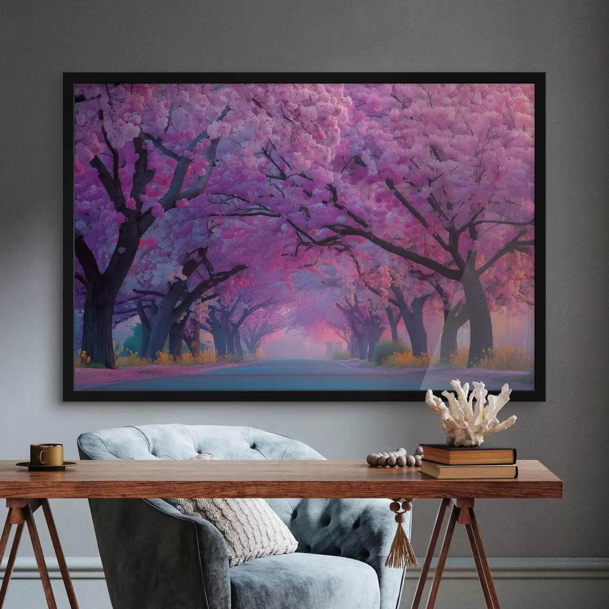 Poster Vicolo dei ciliegi in fiore f44840