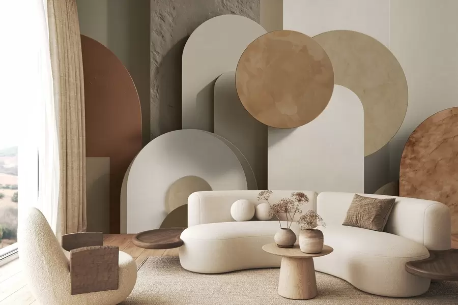 Carta da parati Moderno geometria con simulazione di volume n. w04208