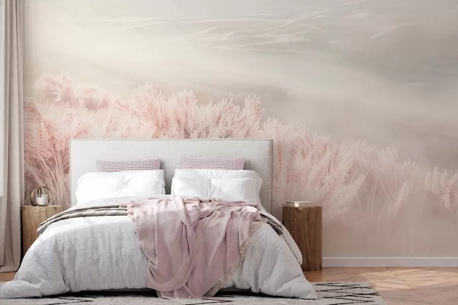 Carta da parati nature  un campo con erba soffice 