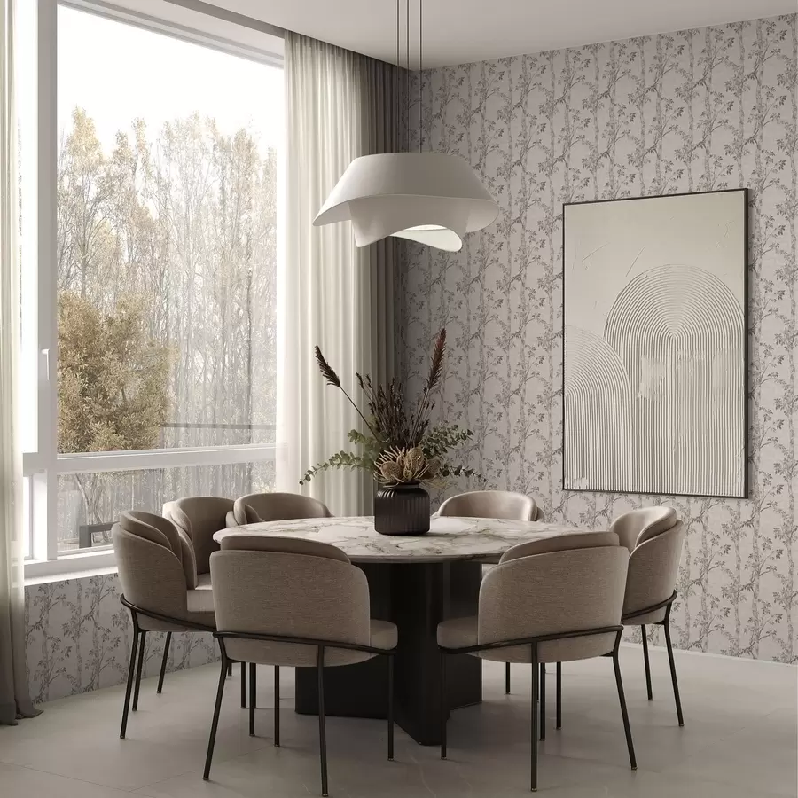 carta da parati Rami di betulla con foglie, sfondo texturizzato nr. a00257v1