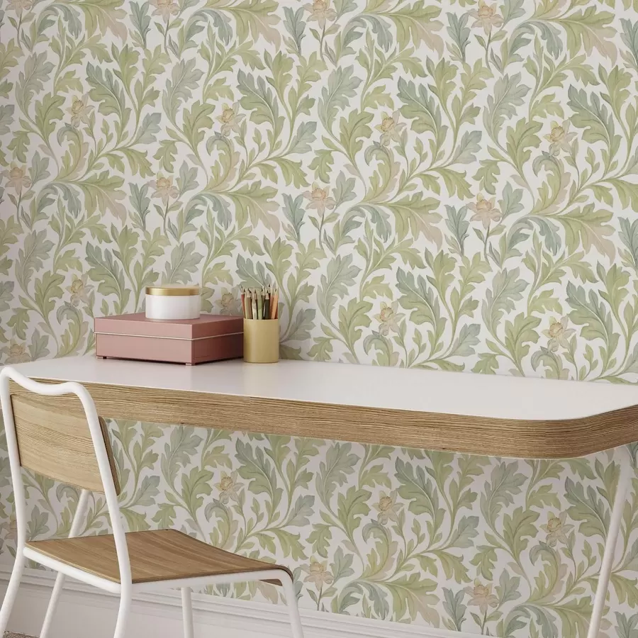 carta da parati Ornamento floreale vintage su sfondo bianco nr. a00277v2