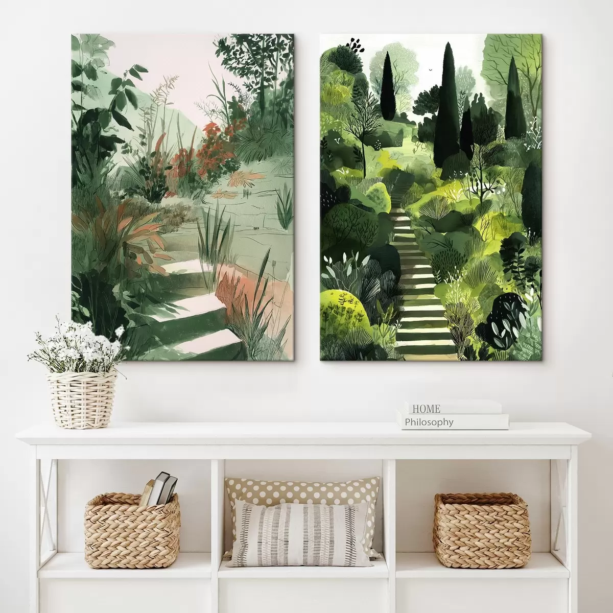 carta da parati Giardino verde orientale con cespugli e alberi nr. m00478