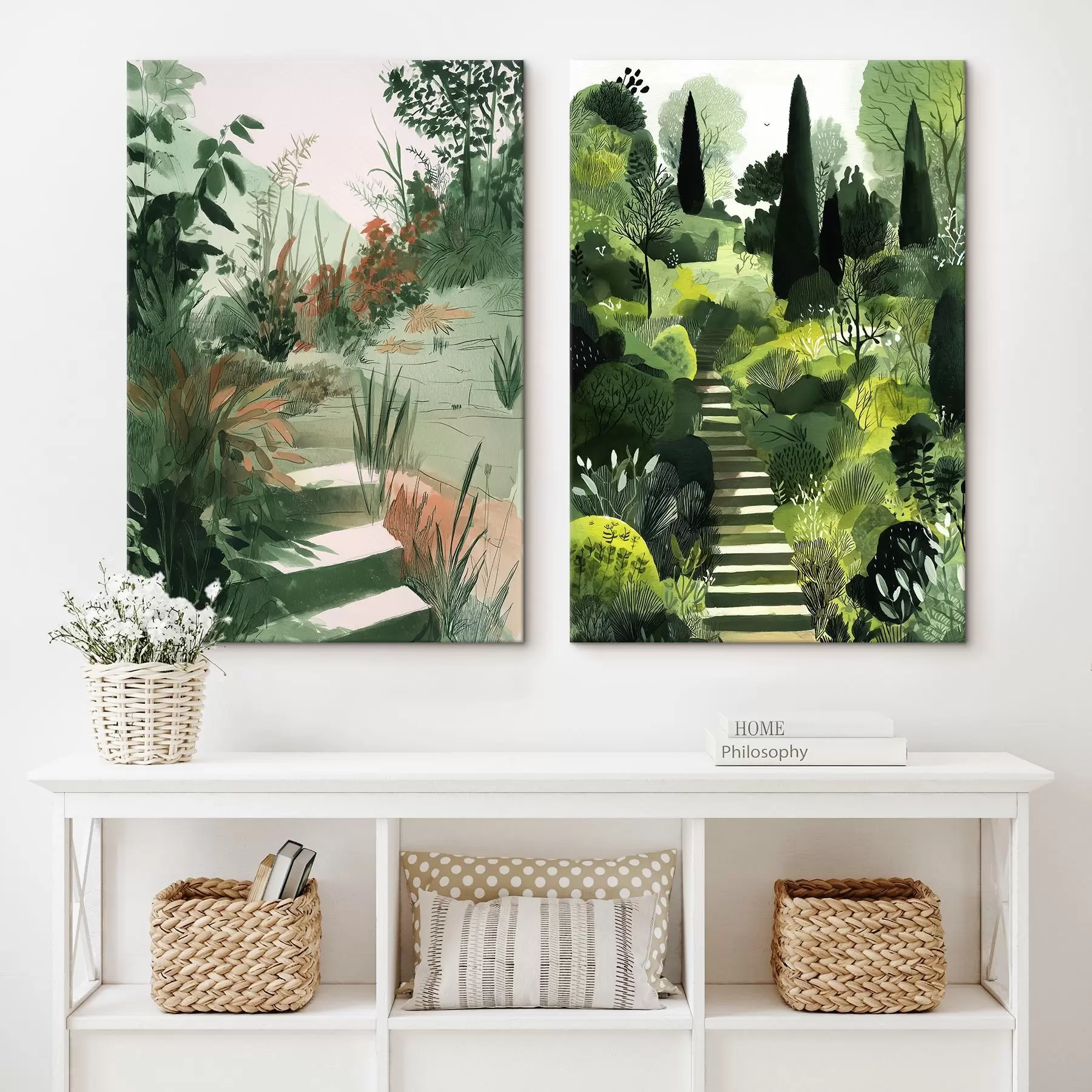 carta da parati Giardino verde orientale con cespugli e alberi nr. m00478