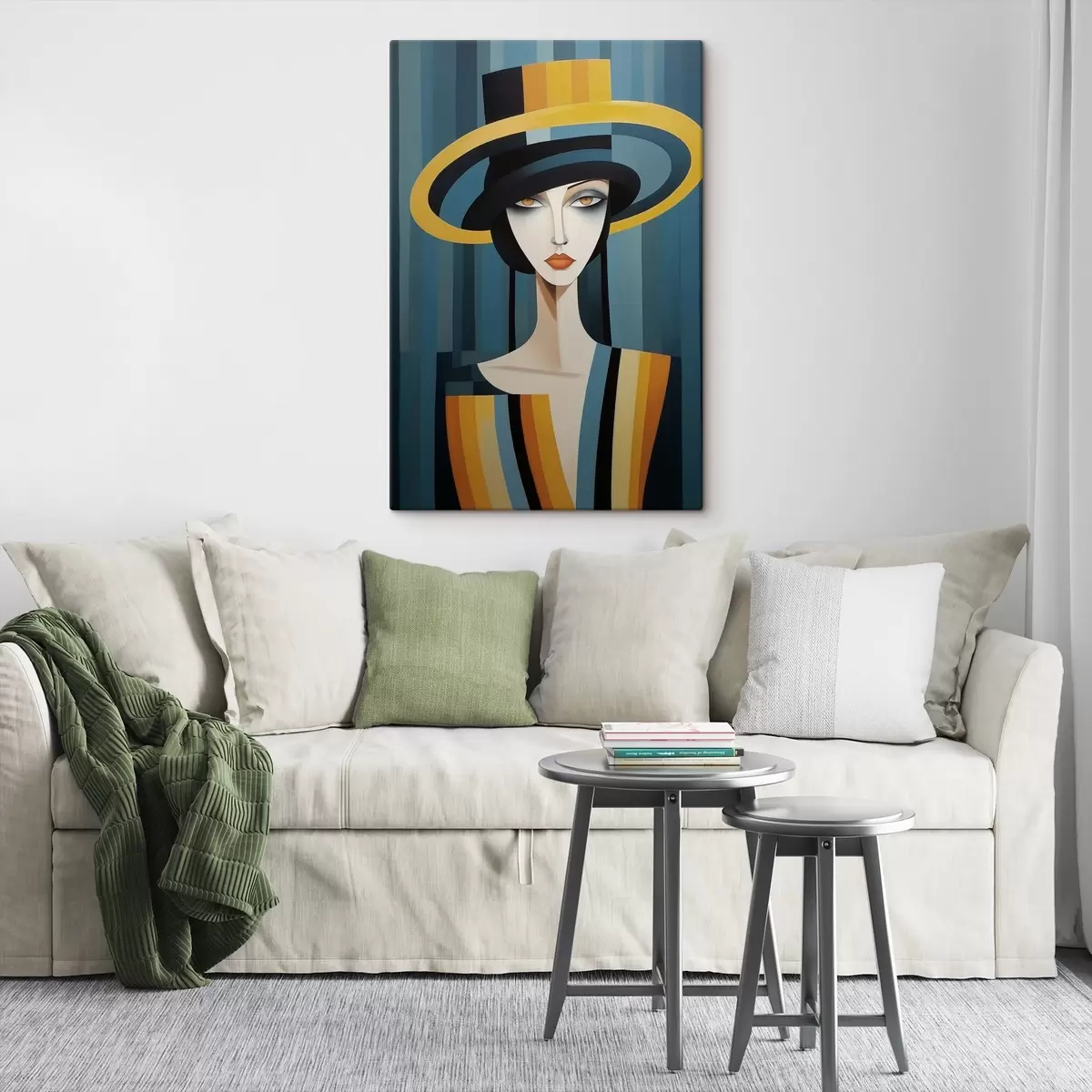 carta da parati Ritratto astratto di donna con cappello nr. s44990