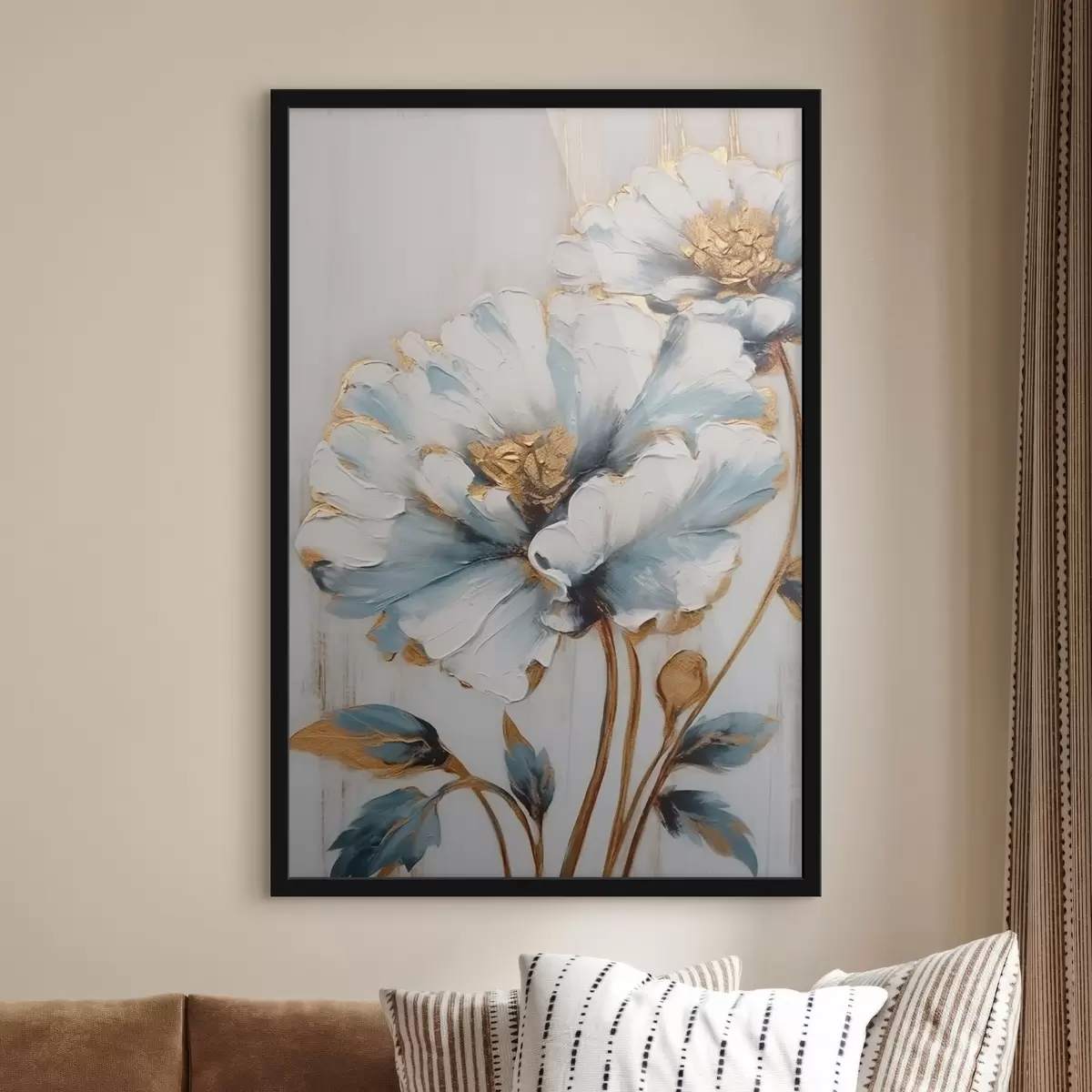 Poster Fiori blu e bianchi f44989