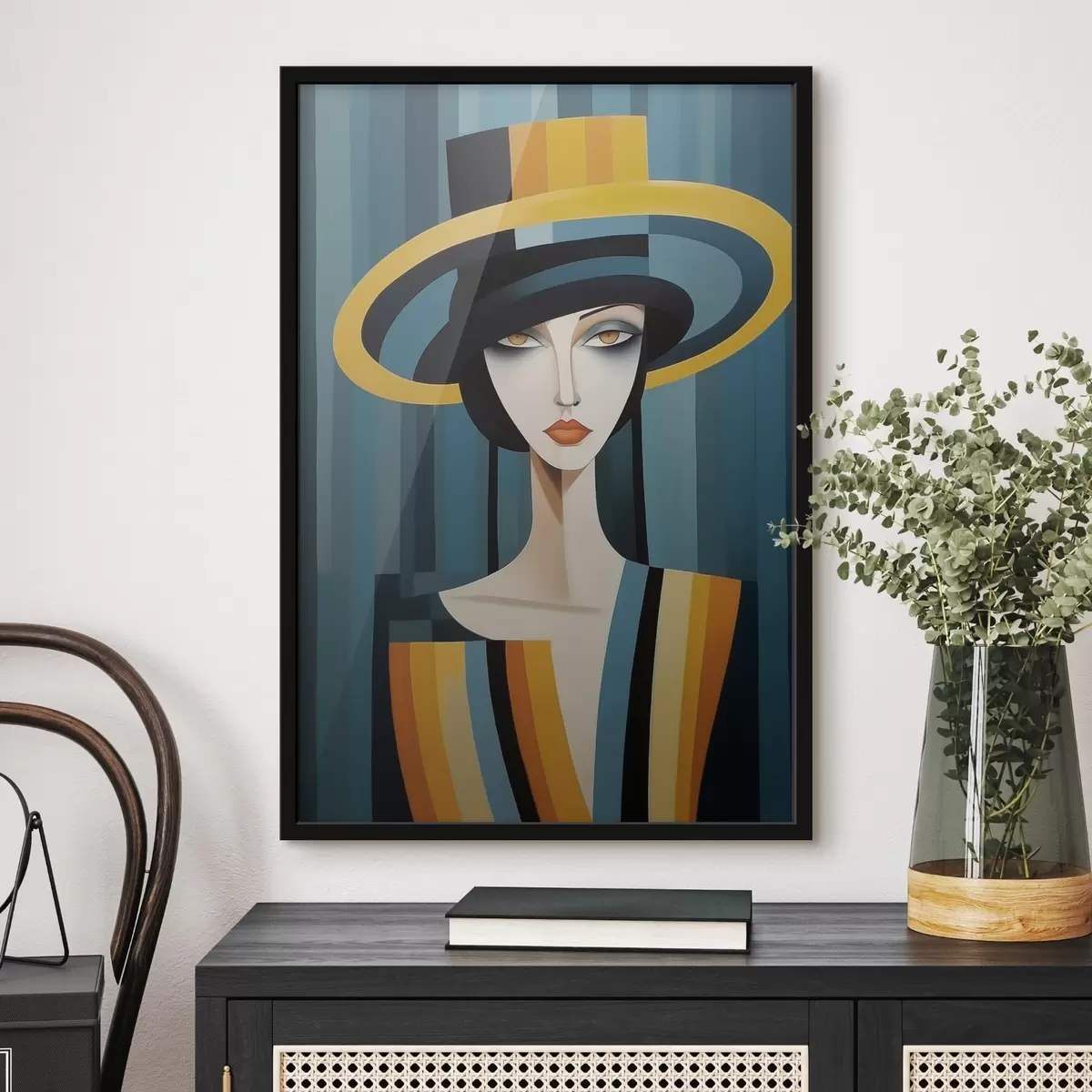 Poster Ritratto astratto di donna con cappello f44990