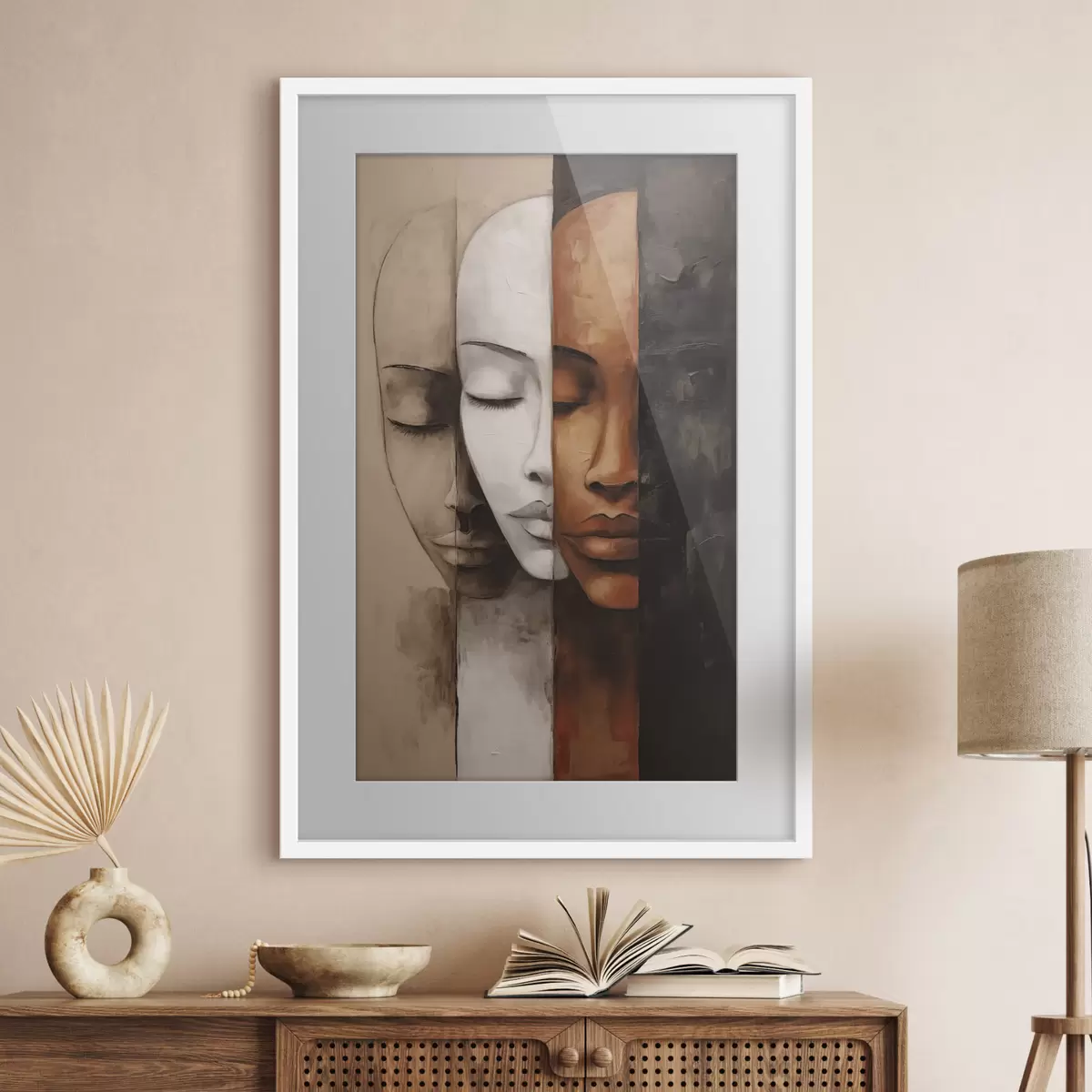 Poster Ritratto in stile astratto con volti f45003