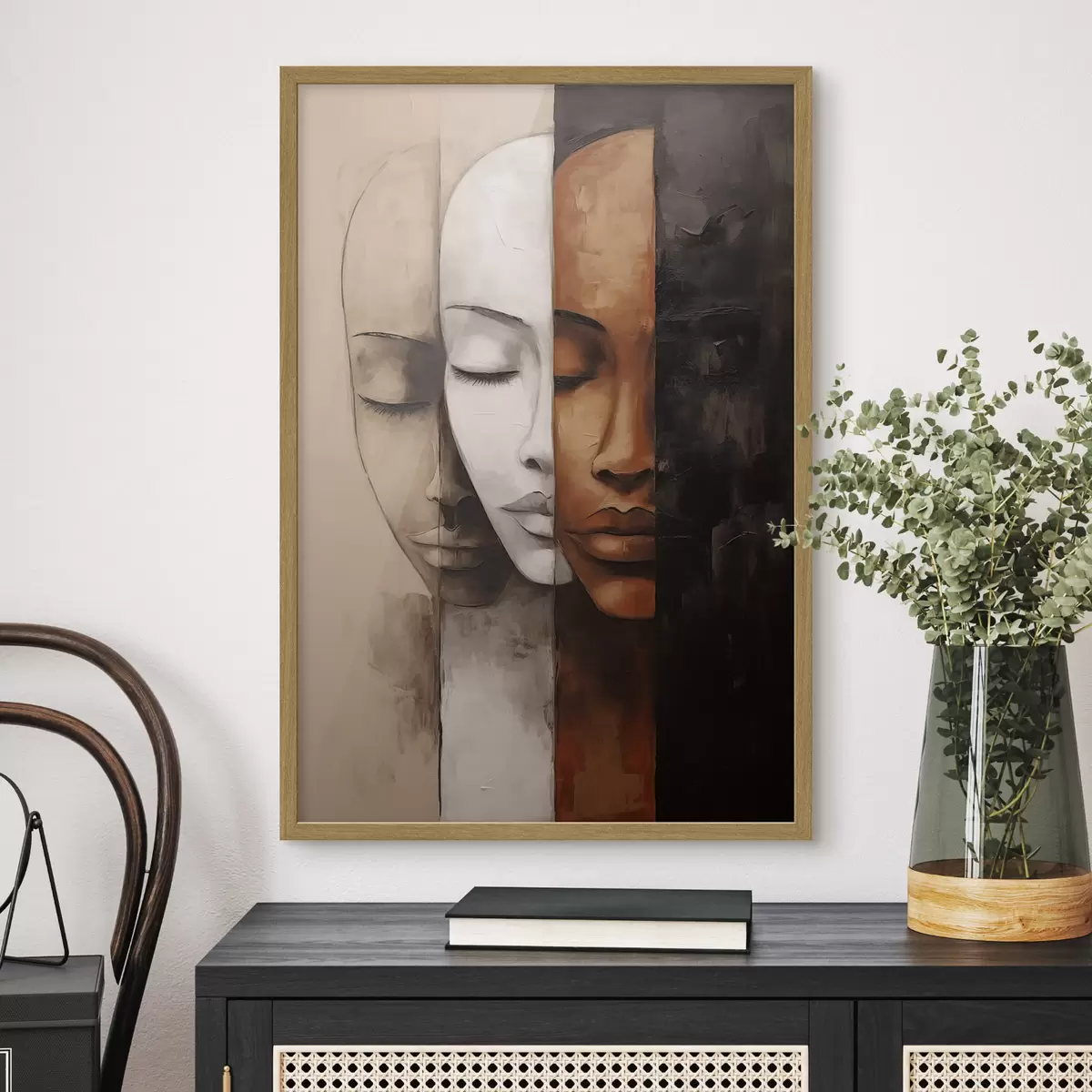 Poster Ritratto in stile astratto con volti f45003