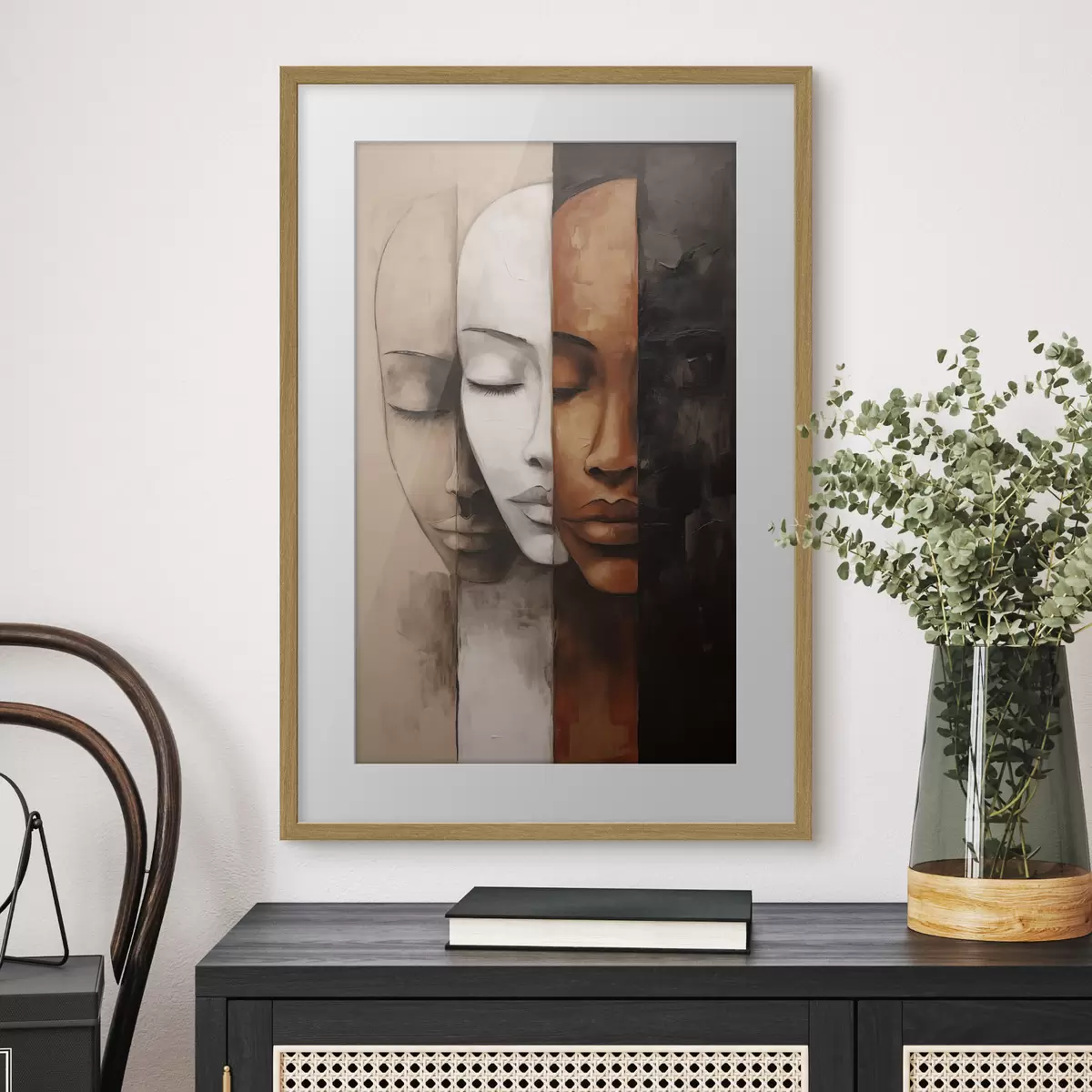 Poster Ritratto in stile astratto con volti f45003