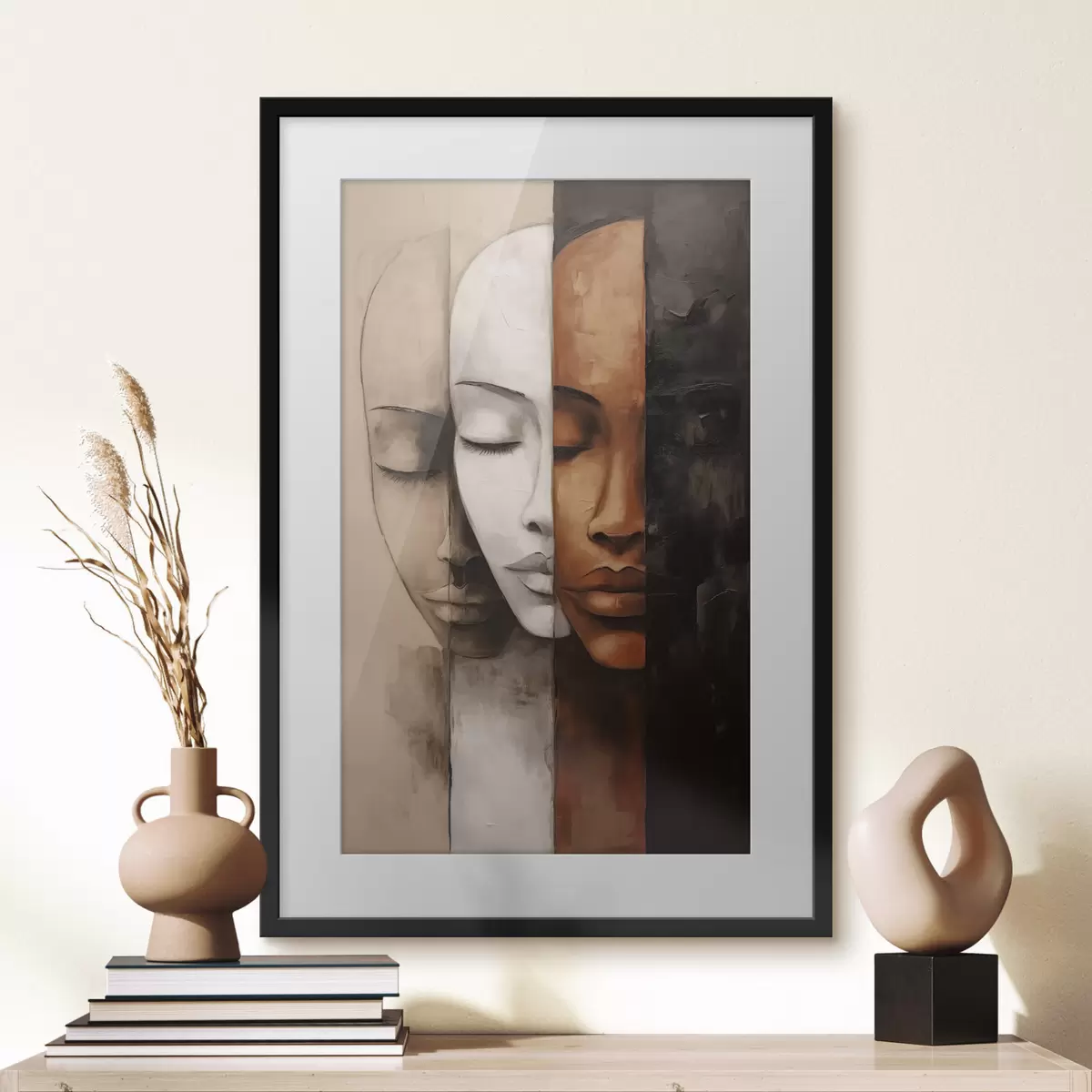 Poster Ritratto in stile astratto con volti f45003