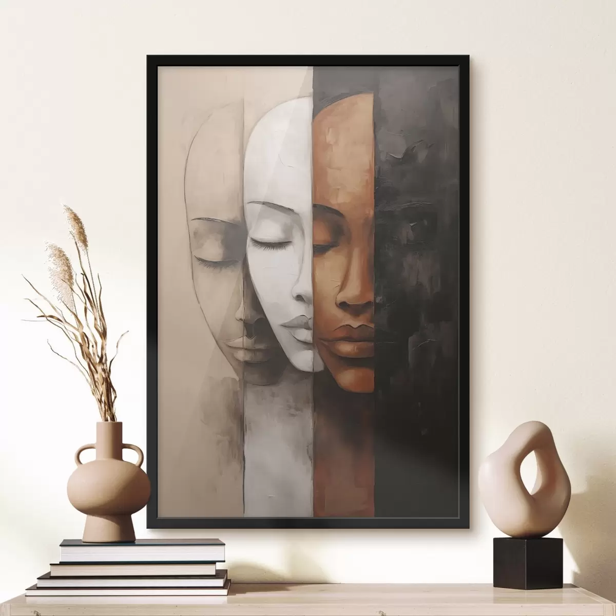 Poster Ritratto in stile astratto con volti f45003