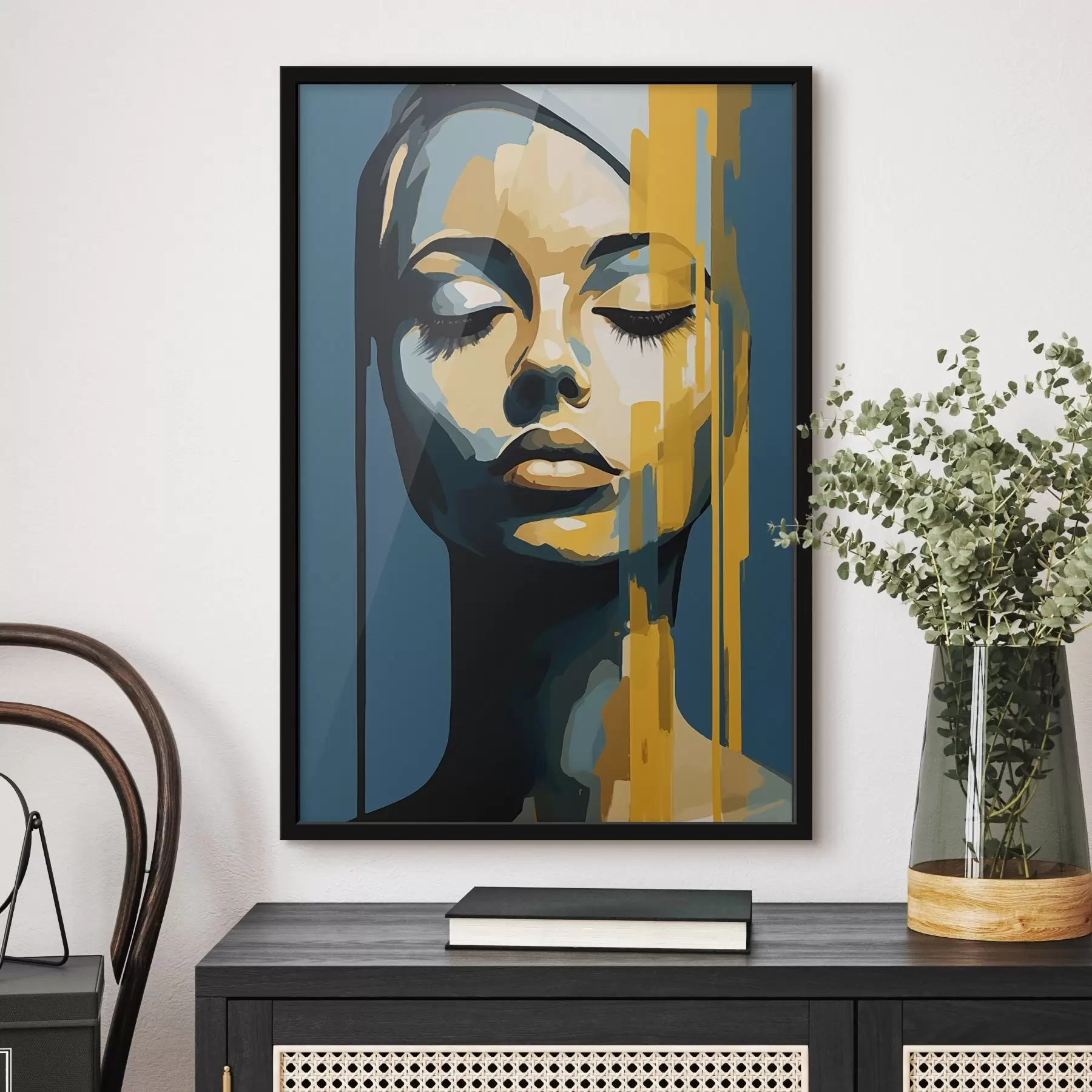 carta da parati Ritratto di donna con gli occhi chiusi nr. f45007